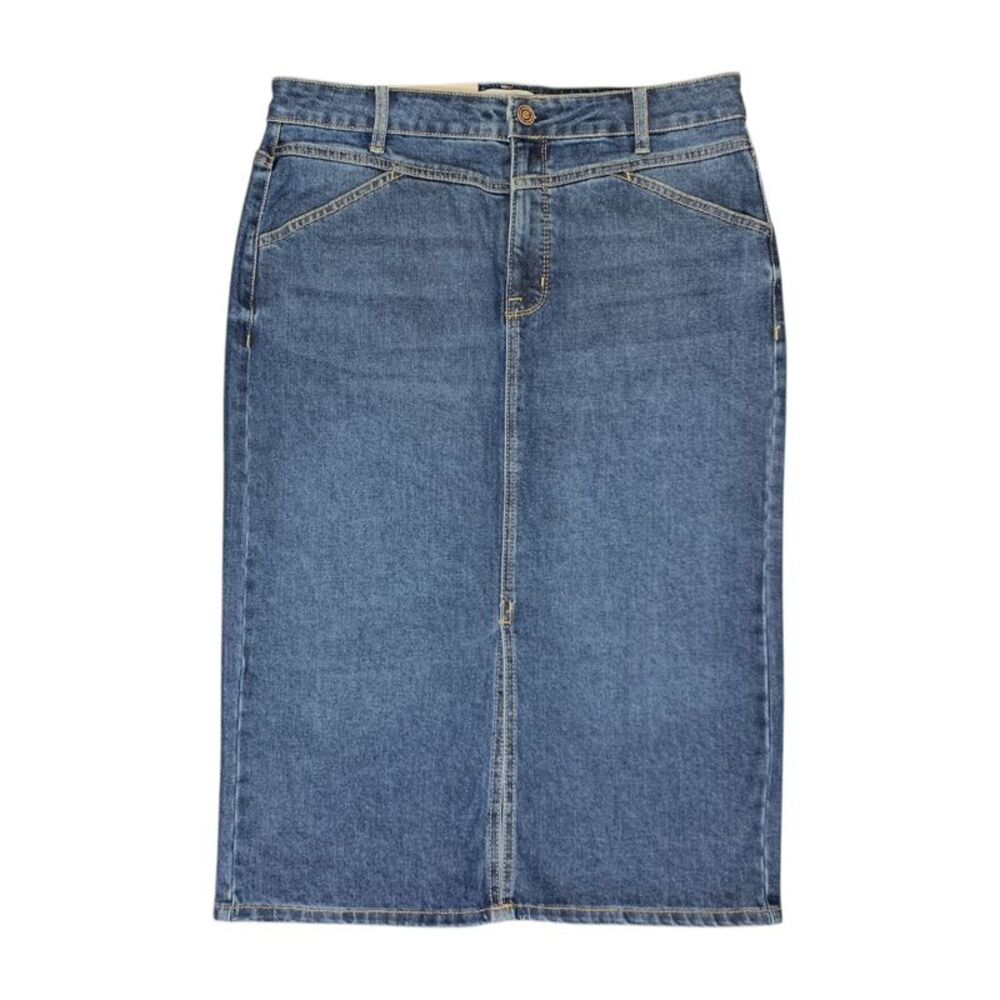 Edited by Hunter McGrady Women's Denim Midi Skirt, High-Rise Fit - Dark Wash